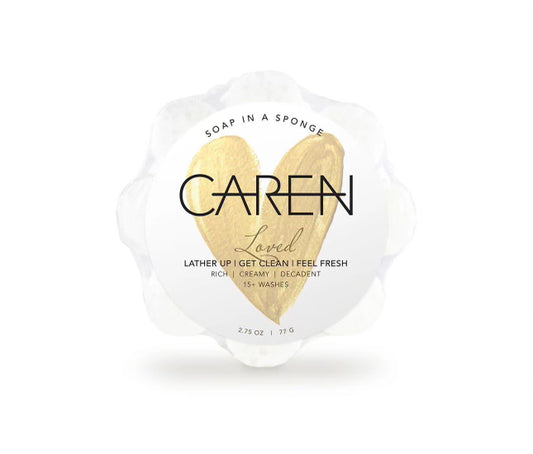 Caren Soap in a  Flower shaped Sponge